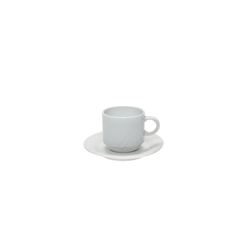 Eschenbach 15 cl coffee cup Ambiente white porcelain with delicate relief for professional horeca use