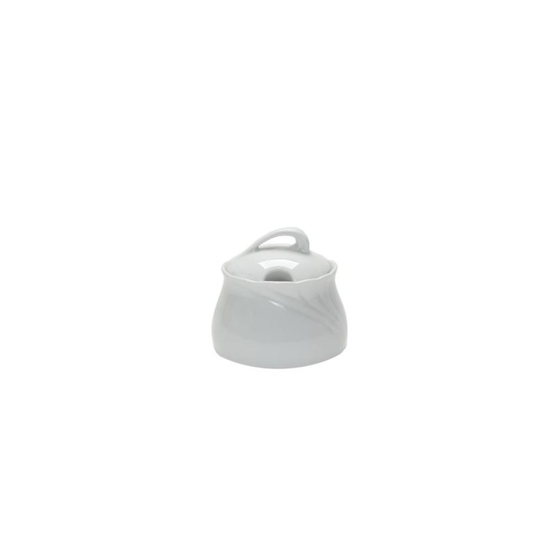 Eschenbach sugar bowl Ambiente white porcelain with delicate reliefs for horeca use
