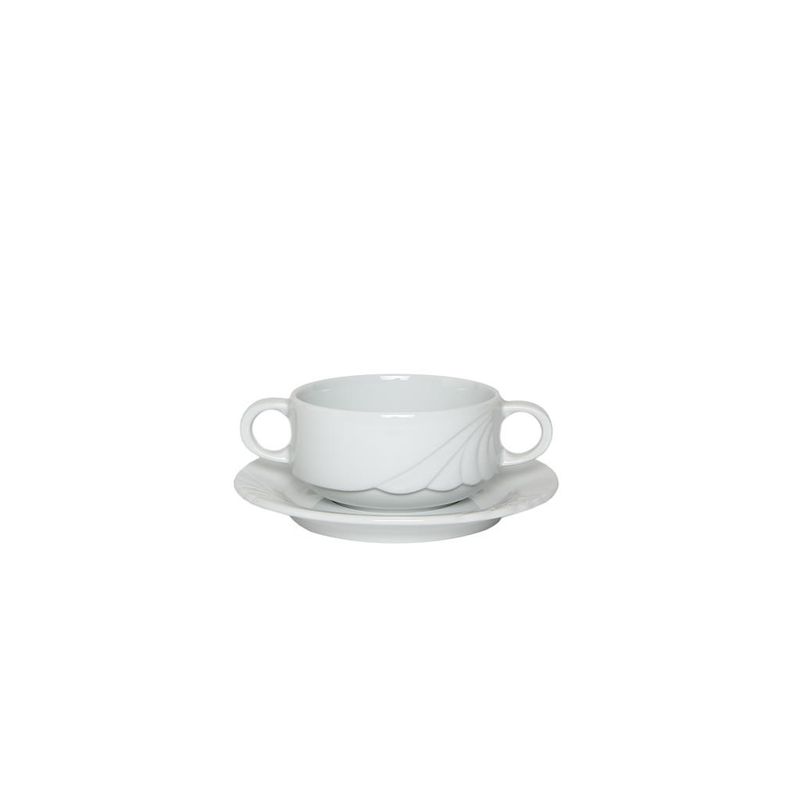 Eschenbach 26 cl soup cup Ambiente white porcelain with harmonious reliefs for horeca use