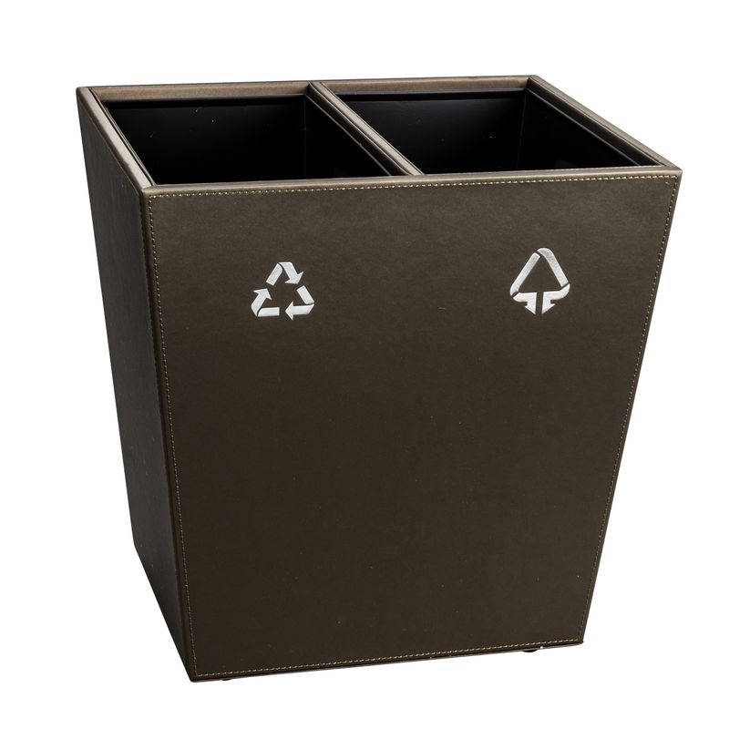 Double Waste Bin Londoner Taupe 300 x 300 x 250 mm (2 x 6L) - Aliseo