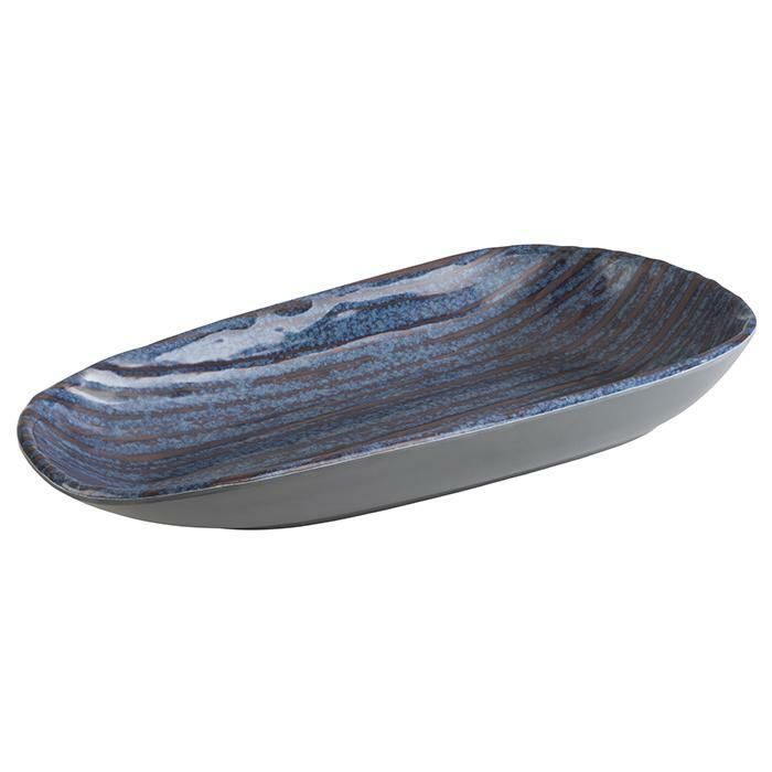 Plate "Loops" 15.5 x 34 cm Blue, Grey - APS