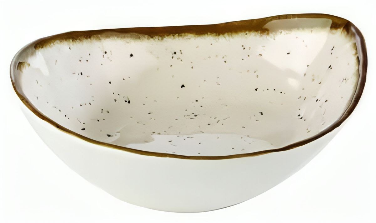 Bowl "Stone Art" 19 x 23 cm White, Brown - APS