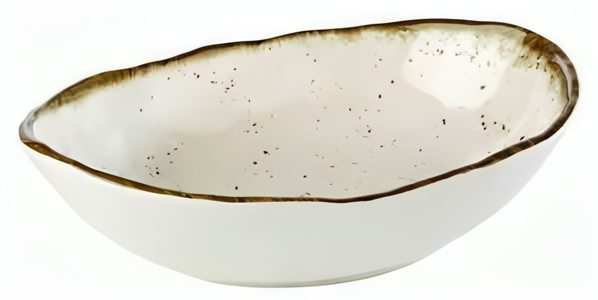 Bowl "Stone Art" 21 x 28.5 cm White, Brown - APS