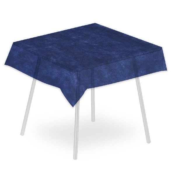 Airspun blue tablecloth 140x140 Packservice with technical stable material for horeca
