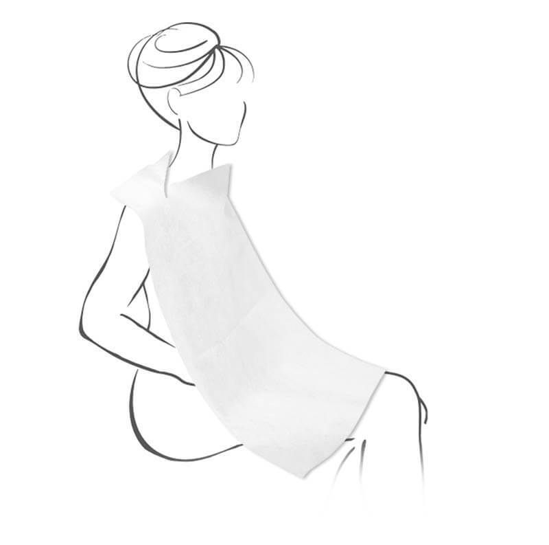 Disposable long bib 49x80 cm white for horeca restaurants Tirolix