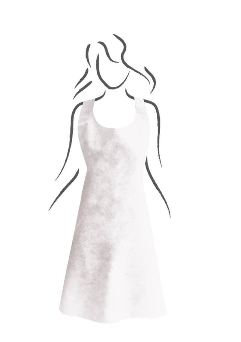 Grembiule bianco 82x100 cm Spunbond monouso per ristorazione horeca Tirolix
