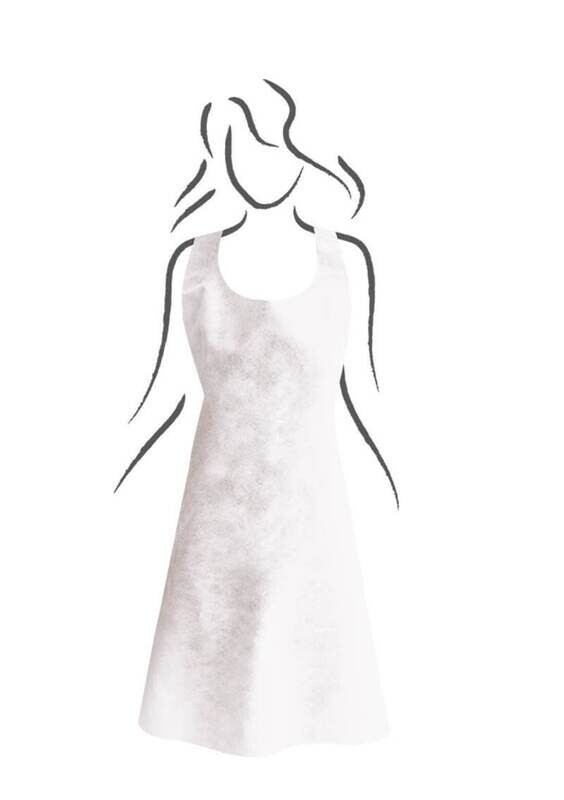 Grembiule bianco 82x100 cm Spunbond monouso per ristorazione horeca Tirolix
