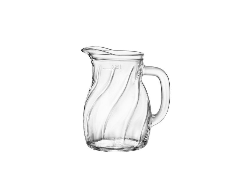 Small 31 cl carafe Twist Bormioli Rocco clear soda lime glass for horeca use
