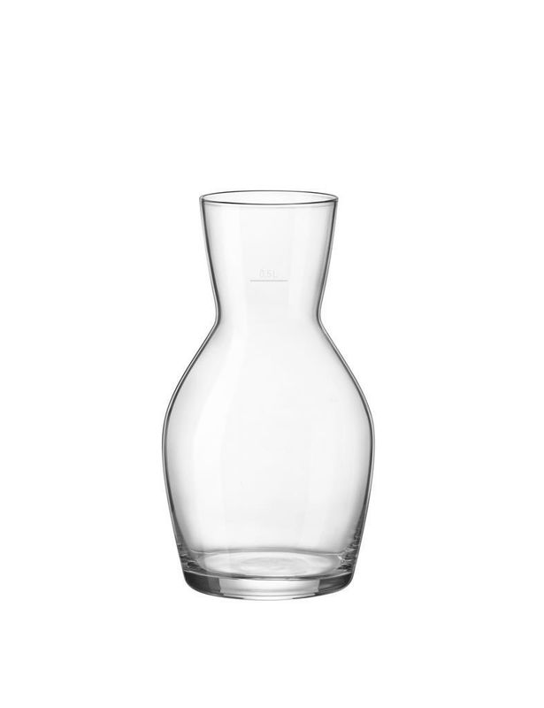 Bormioli Rocco Ypsilon 59 cl wine carafe clear glass with notch for professional horeca use.
