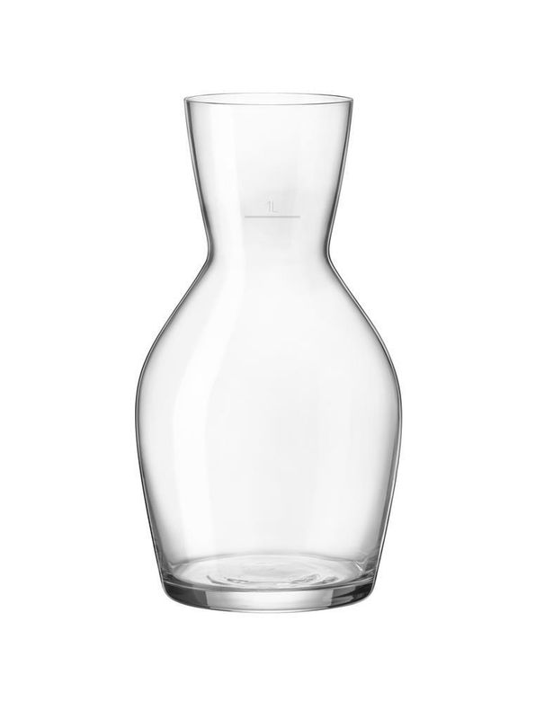 Bormioli Rocco Ypsilon wine carafe 114 cl clear glass with notch for professional horeca use.
