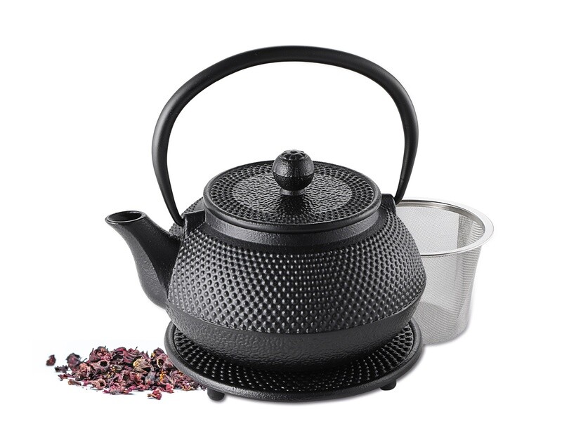 Cast Iron Teapot 700 ml + Coaster - Weis