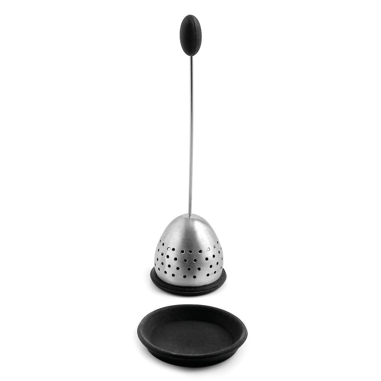Black silicone/stainless steel tea infuser, 17 cm - Weis