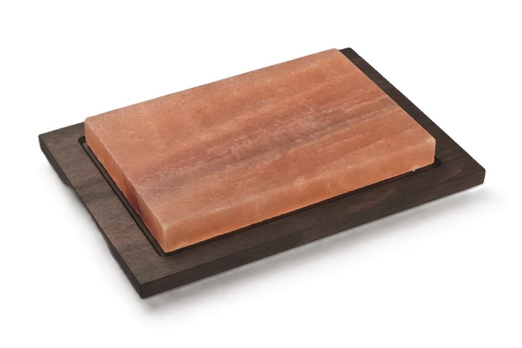 Bisetti - Rectangular Pink Salt Stone with Base 30 x 20 cm