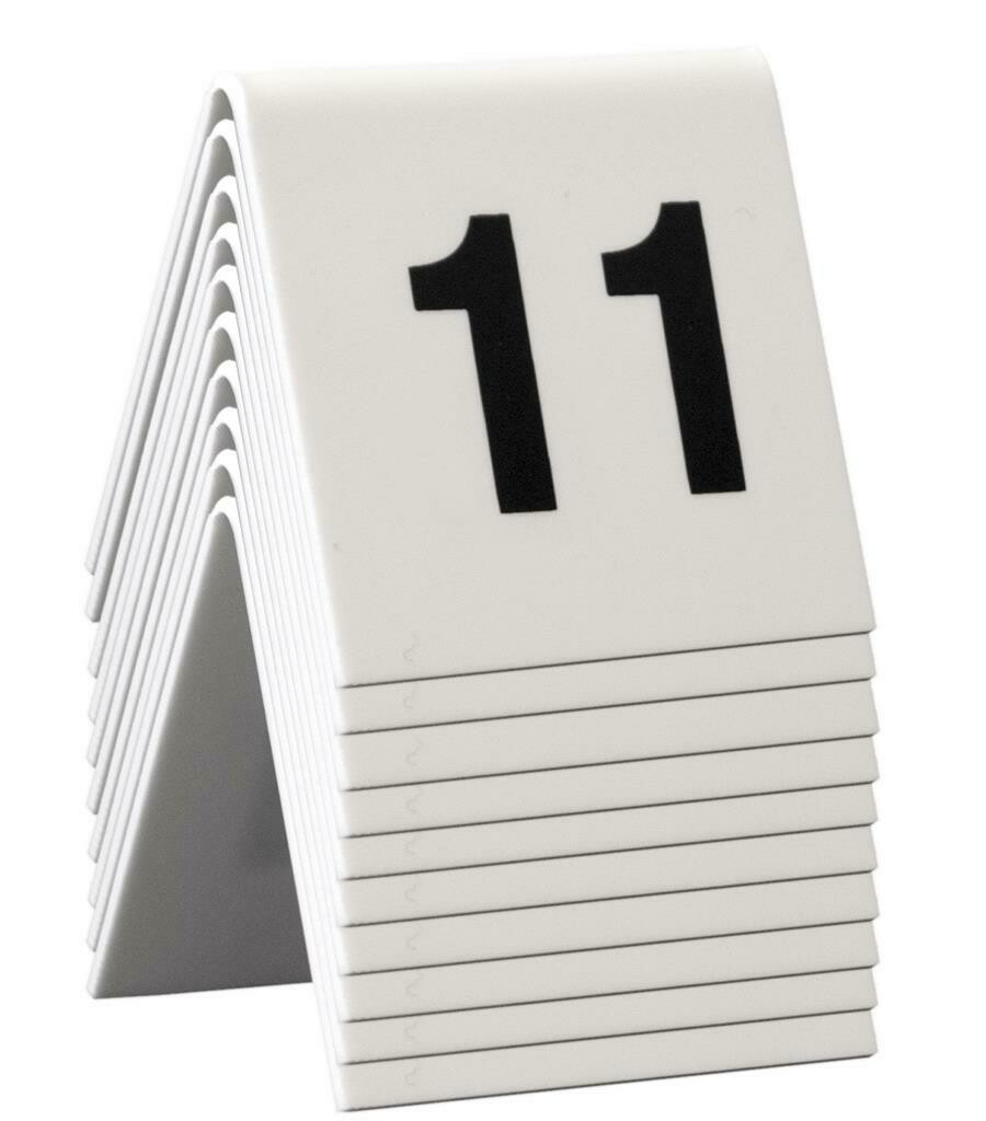 Securit table numbers 11-20 5x4 cm white for horeca use