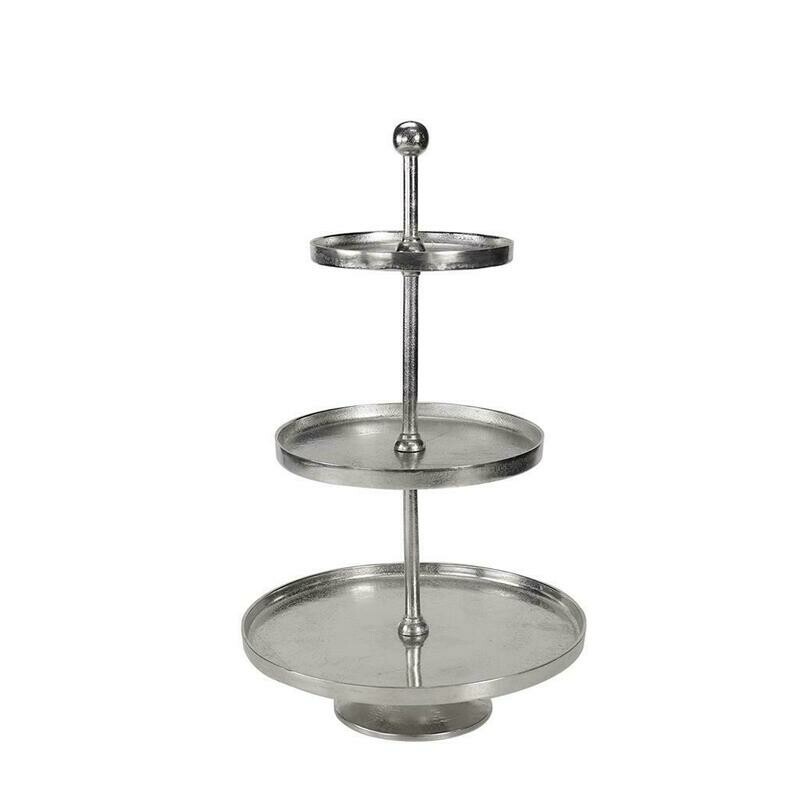 Tirolix - 3-stöckige Etagere 65 cm Saint Tropez Silber