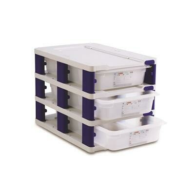Torre Araven 3 contenitori GN 1/1 53x32,5 cm per organizzazione cucina horeca