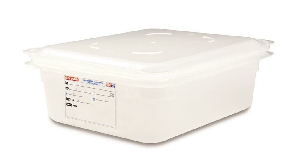 Araven GN 1/2 Behaelter 6 L mit Polypropylen Deckel fuer Gastronomie