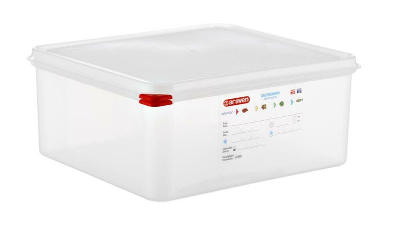 Araven GN 2/3 13.5 L polypropylene container with lid for professional horeca use