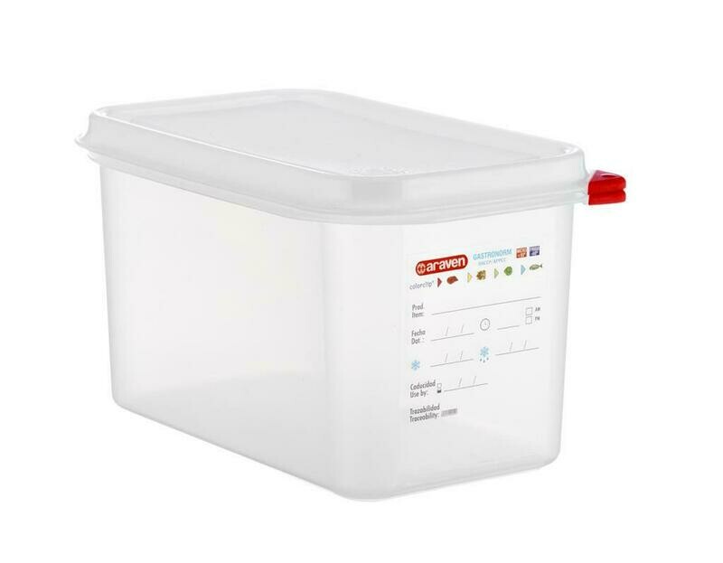 Contenitore Araven GN 1/4 1,8 L con coperchio in polipropilene per ristorazione horeca