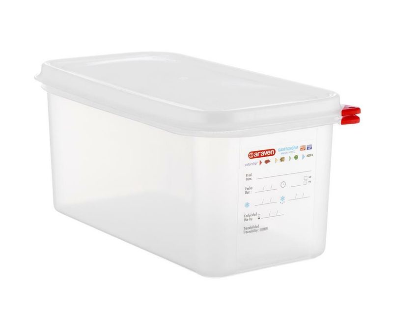 Araven GN 1/3 4 L polypropylene container with lid for professional horeca use