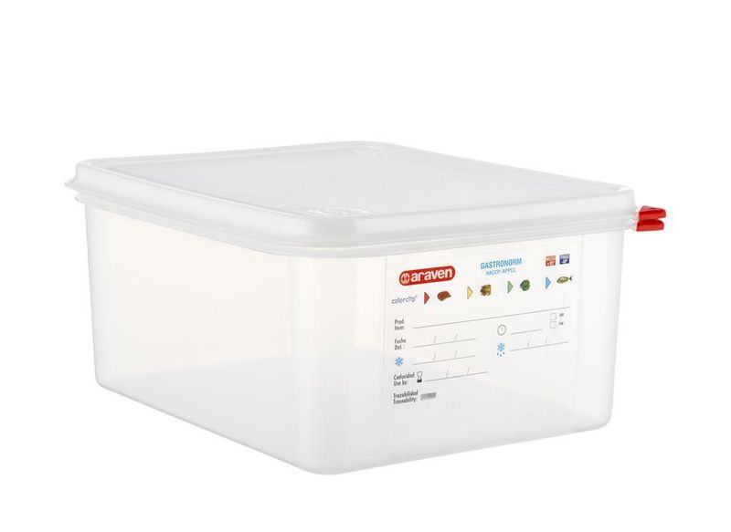 Araven GN 1/2 4 L polypropylene container with lid for professional horeca use