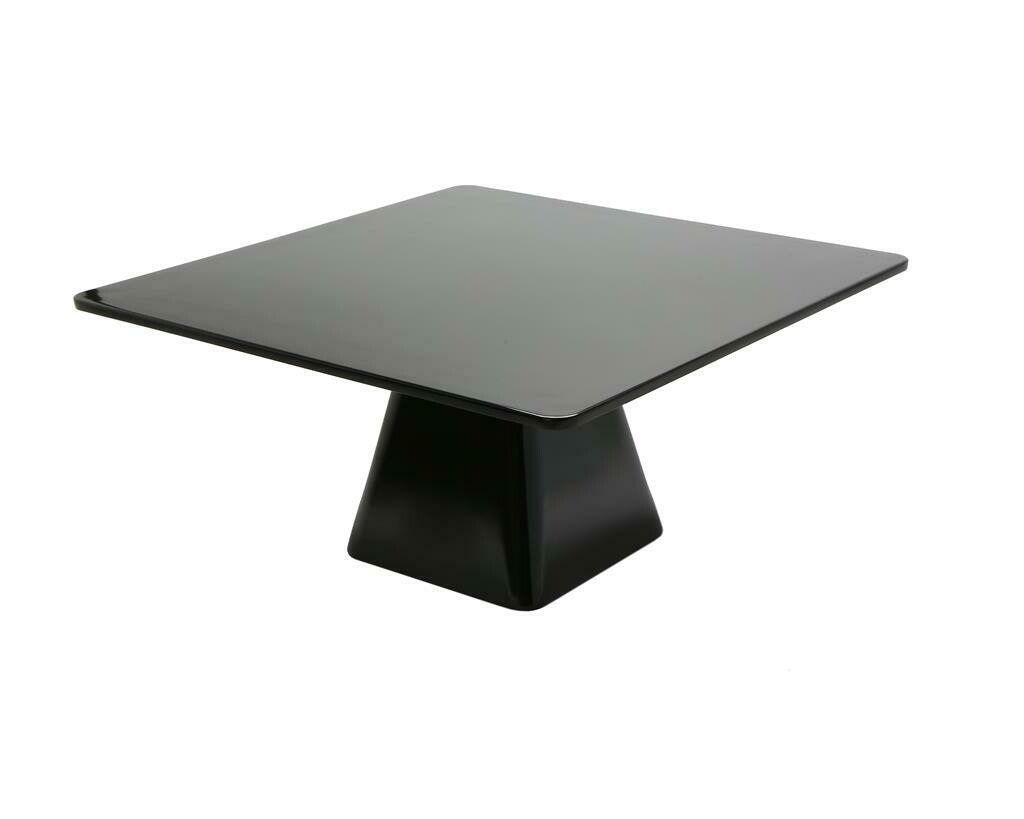 Square Cake Stand 36 x 36 cm Black Melamine - Tirolix