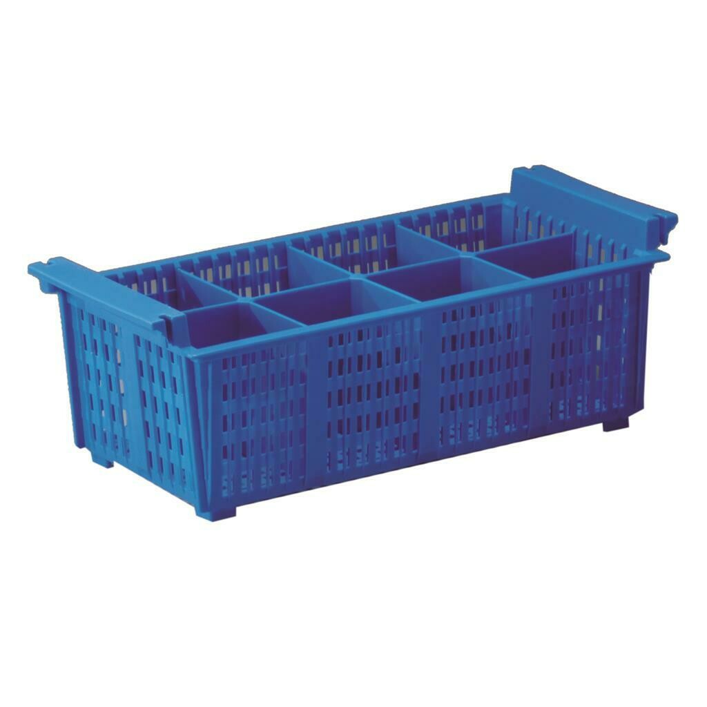 Inoxmacel cutlery basket 43 x 20.5 cm blue professional horeca dishwasher
