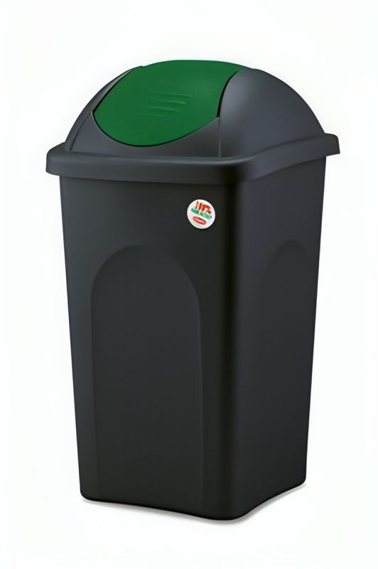 Recycling Bin 30 l Black/Green Basculina - Stefanplast