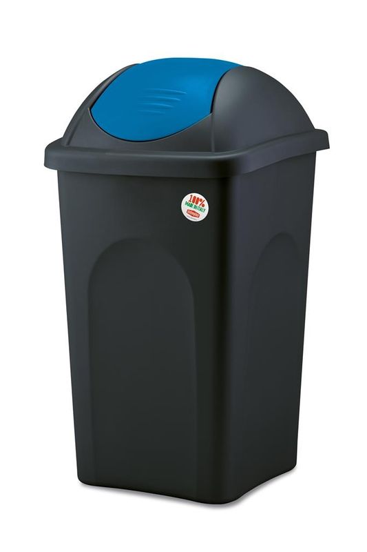 Recycling Bin 30 l Black/Blue Basculina - Stefanplast