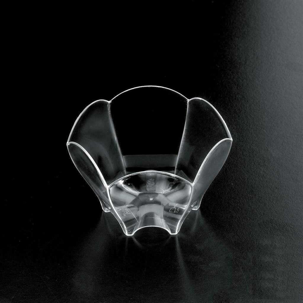 Set of 25 Small Bowls Tulip 7 cl Transparent - Gold Plast