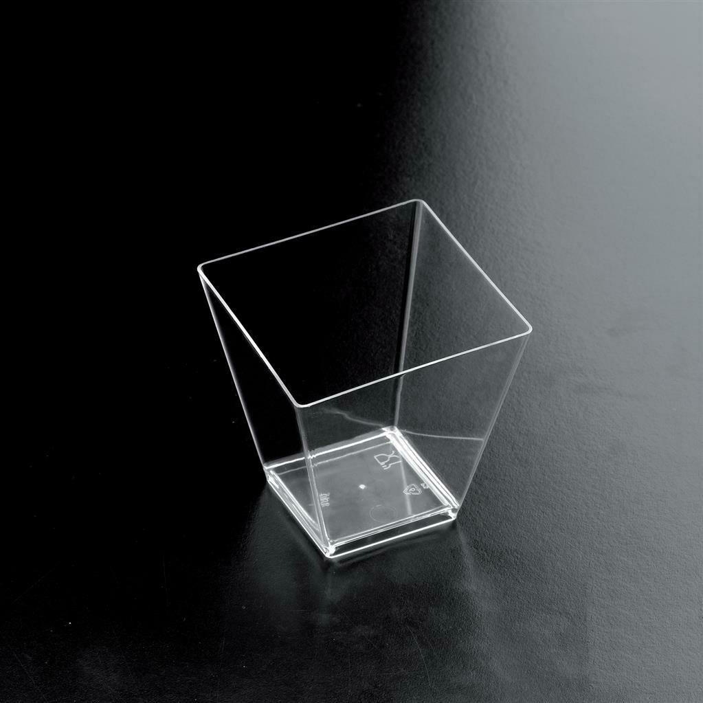 Set of 25 Glasses Square 6 cl Transparent - Gold Plast