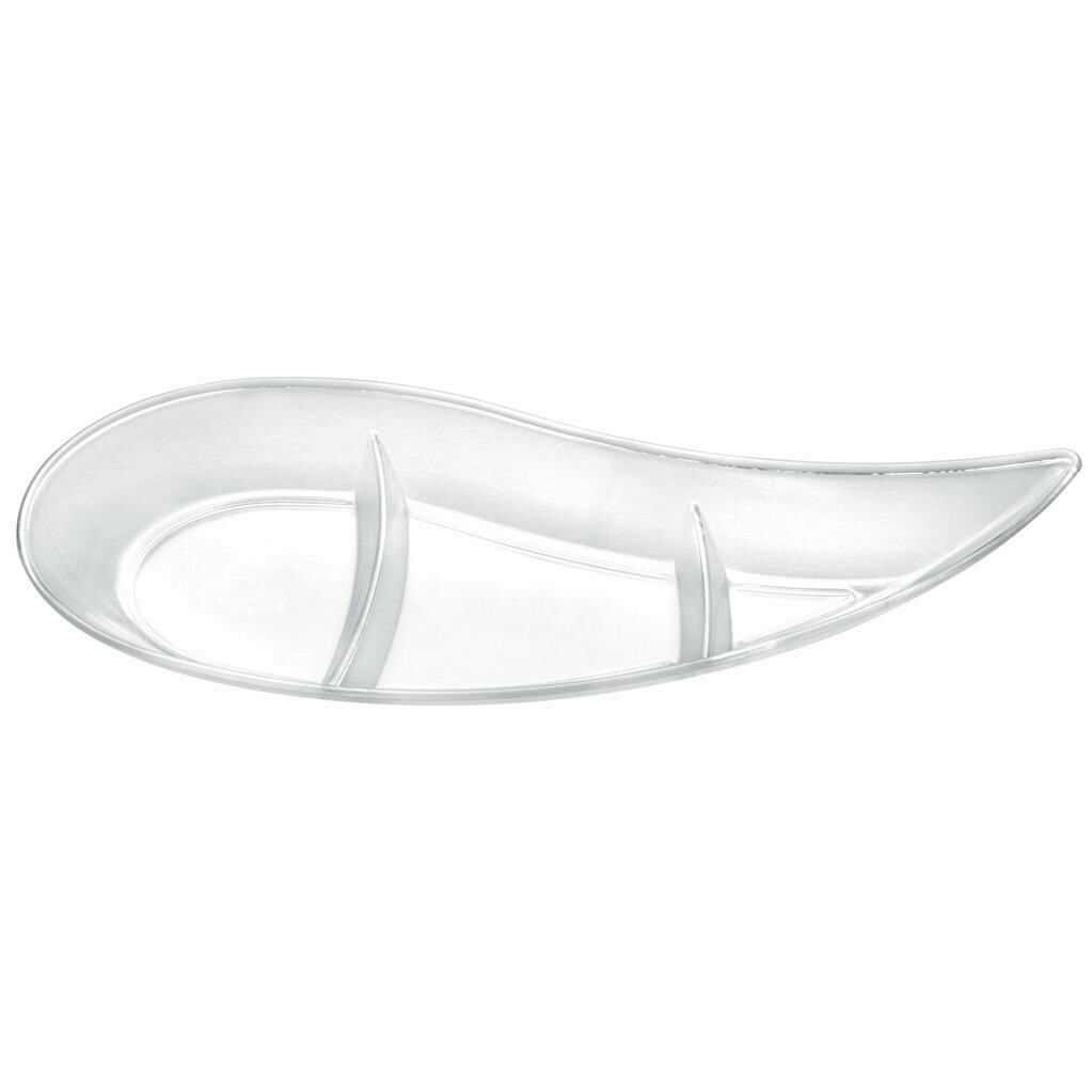 Set of 50 Saucer Virgola 12 cm Transparent - Gold Plast