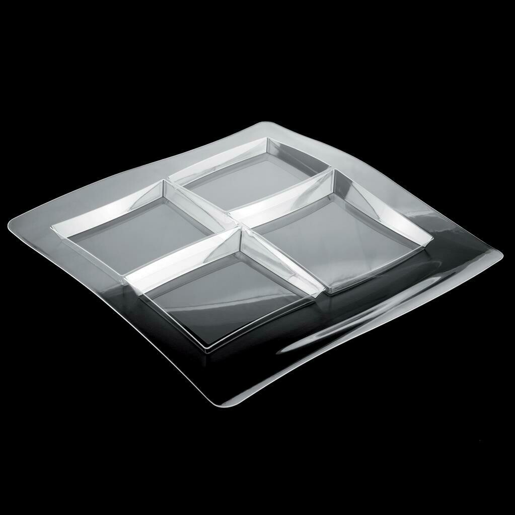 Appetizer Dish 36 x 35 cm Transparent - Gold Plast