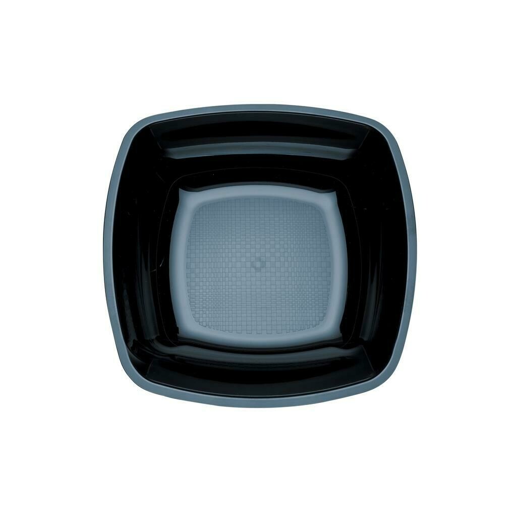 Square Deep Plate 18 x 18 cm Black - Gold Plast