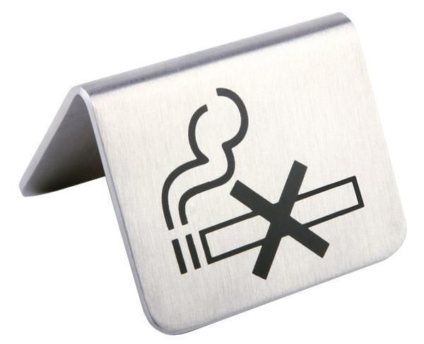 APS No Smoking table sign 5.5x5.5 cm stainless steel horeca