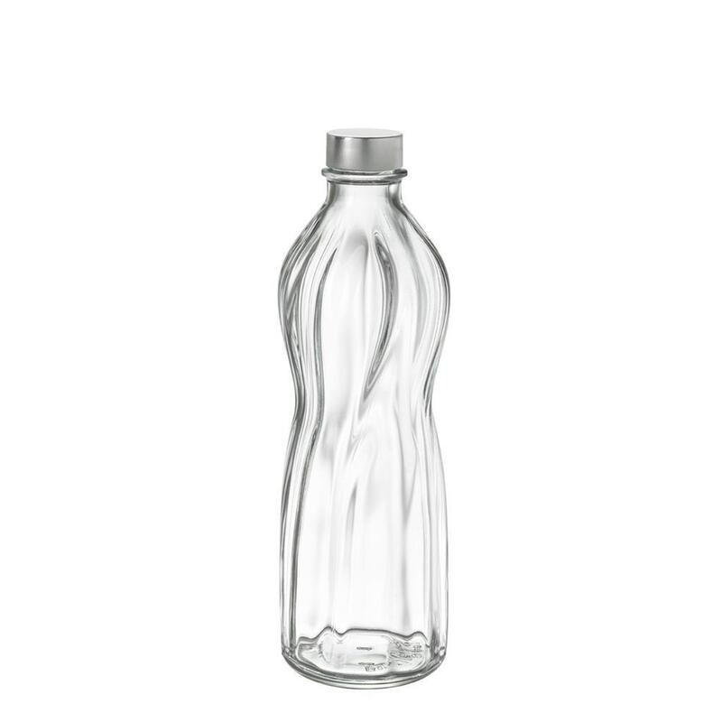 Bottiglia 1 lt Aqua Bormioli Rocco vetro trasparente con tappo ermetico per uso horeca
