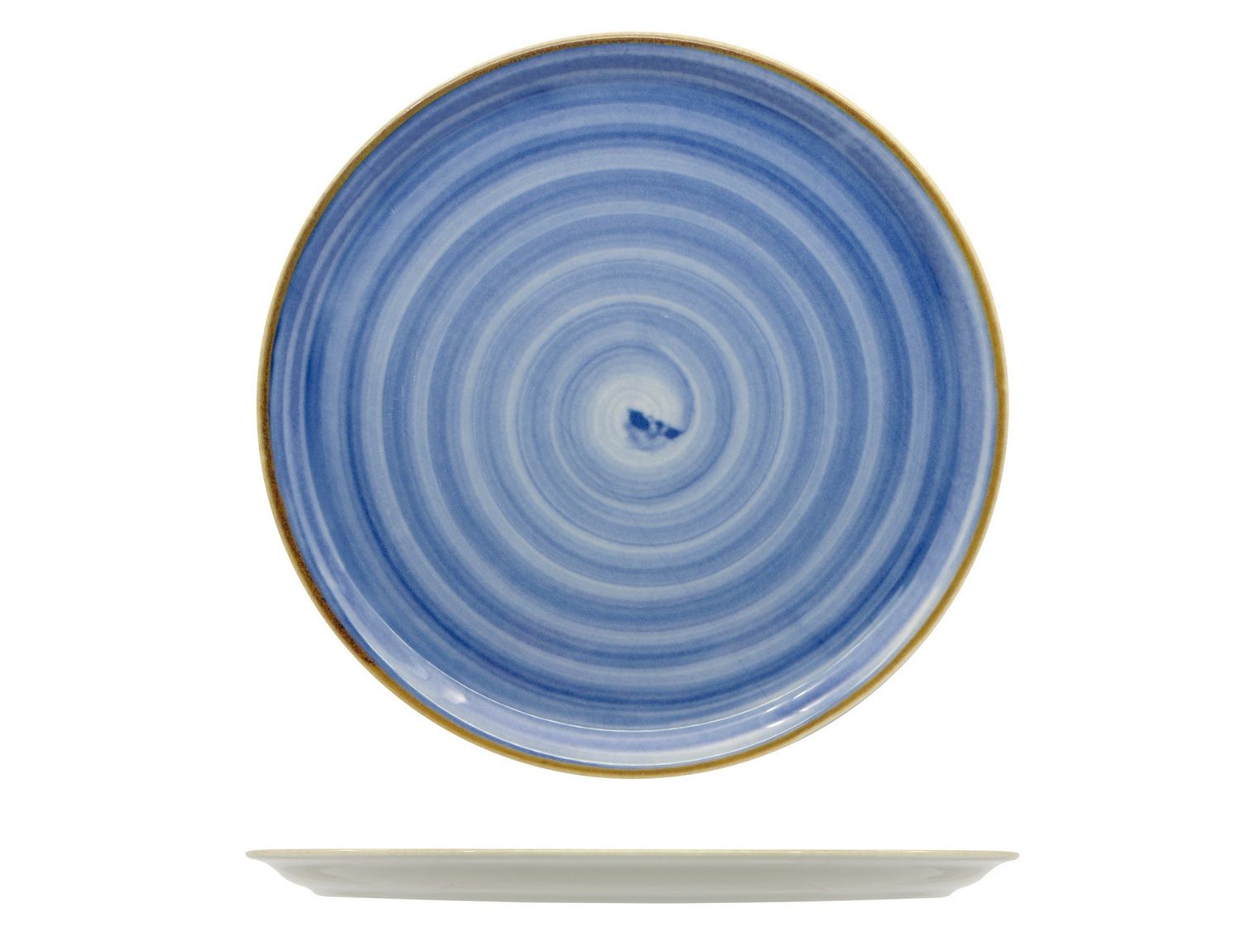 Pizza Plate 33 cm Napoli Spirale Blue - Saturnia
