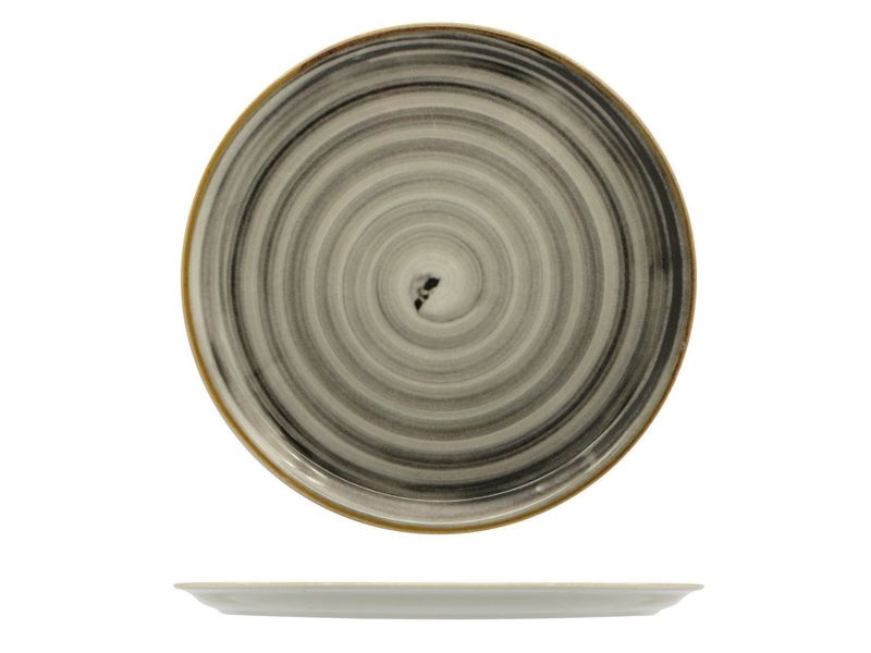 Pizza Plate 33 cm Napoli Spirale Black - Saturnia