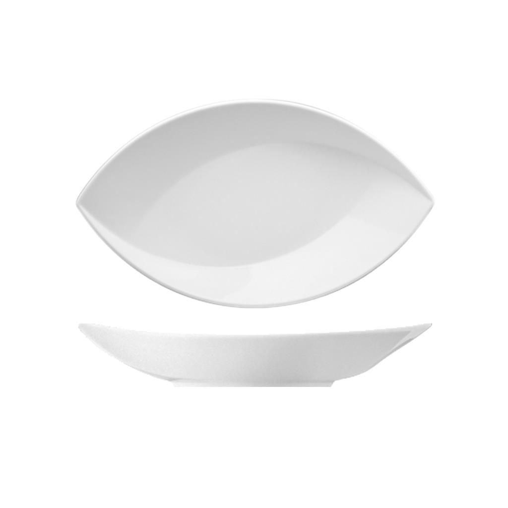 Coppa ovale 26x15 cm Langenthal Nami in porcellana bianca per ristorazione professionale resistente