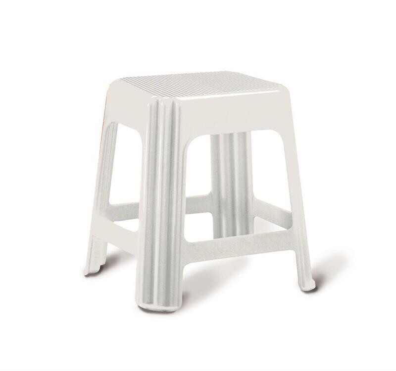 Stool 42 x 34 cm White Novanta - Giganplast