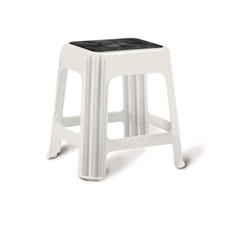 Stool 42 x 34 cm White Novanta Black - Giganplast