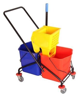Tirolix - Cleaning Cart with 2 Buckets and Wringer