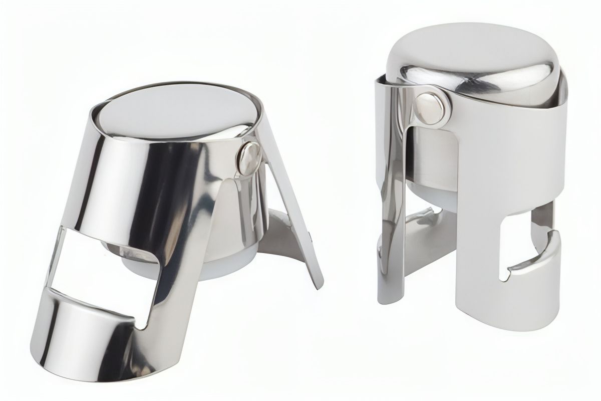 APS set 2 champagne stoppers 4x4 cm stainless horeca