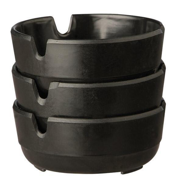 APS set 3 ashtrays Kolme 7.8 cm black melamine horeca