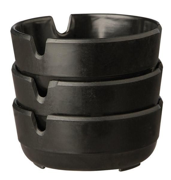 APS set 3 ashtrays Kolme 7.8 cm black melamine horeca
