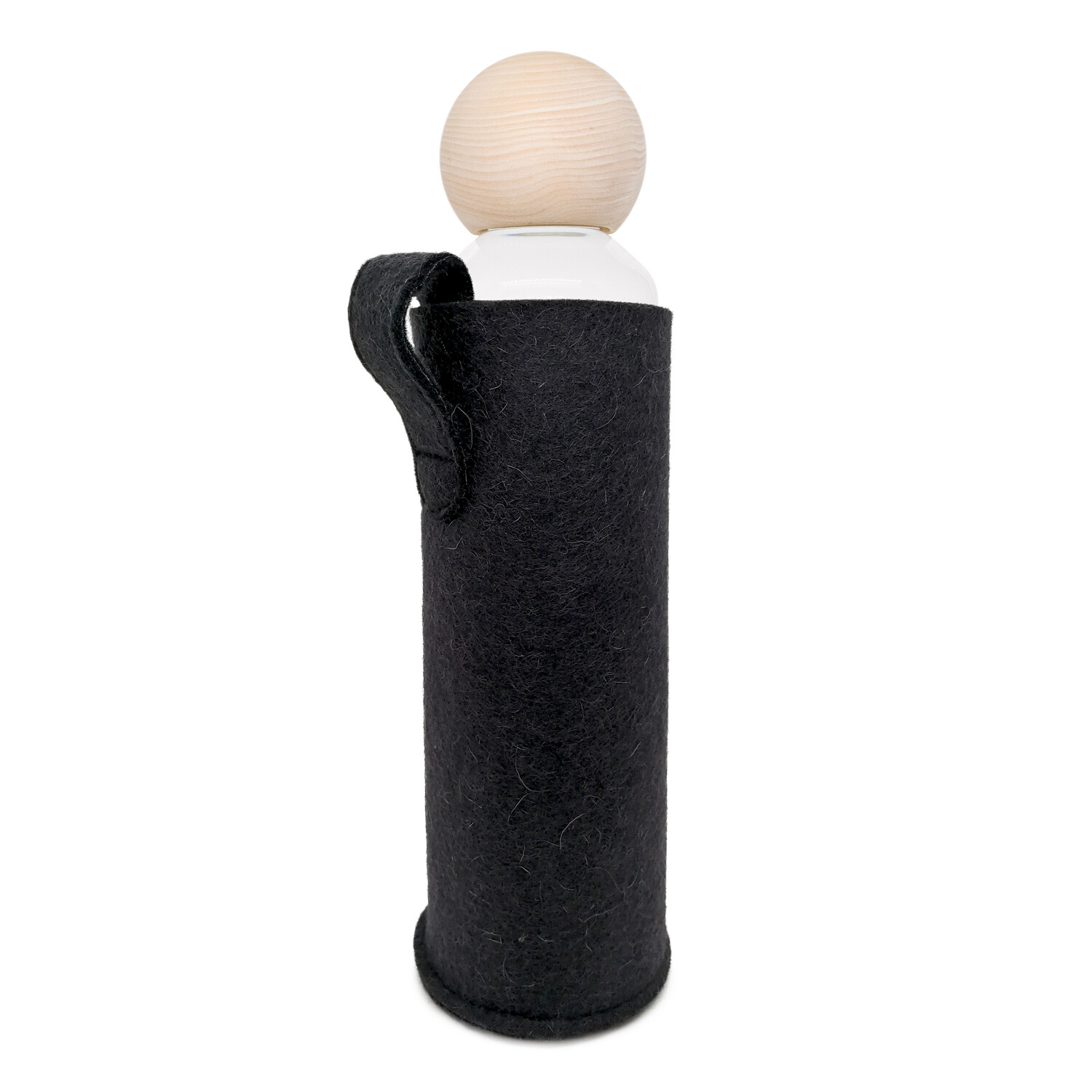 Bottle with Swiss pine cap and felt bag 1 litre - Zirbenfamilie