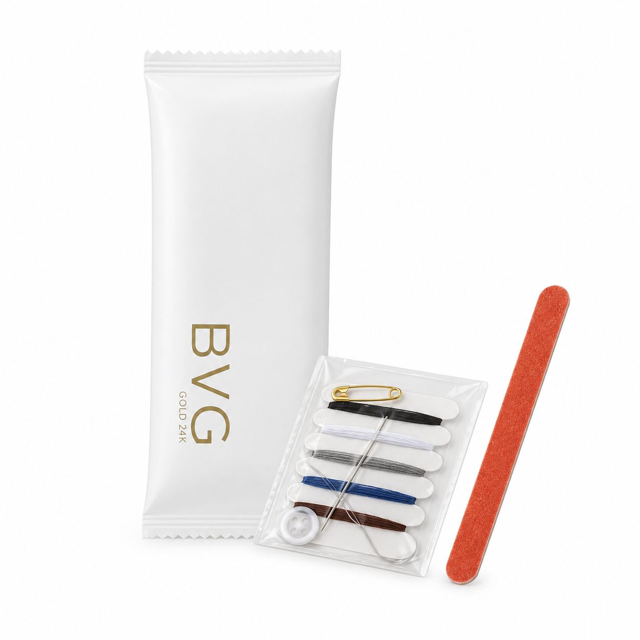 Set 250 Pieces Sewing Kit and Nail File Gold 24K - Tirolix