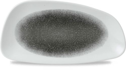 Geometric Plate 30 x 15.5 cm Studio Prints Raku Quartz Black - Churchill
