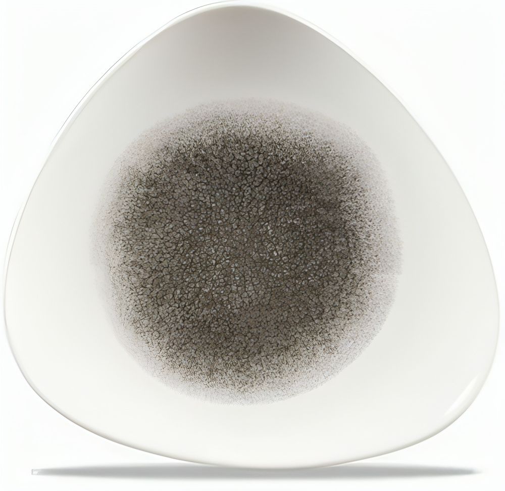 Triangular Plate 24.5 cm Studio Prints Raku Quartz Black - Churchill
