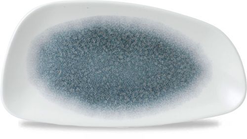Geometric Plate 30 x 15.5 cm Studio Prints Raku Topaz Blue - Churchill